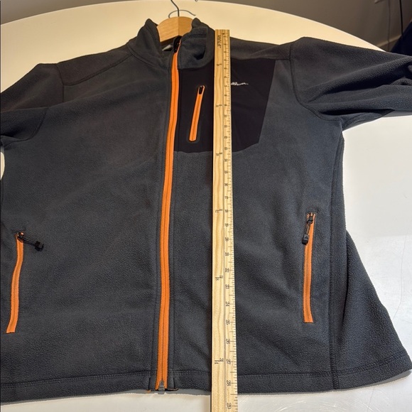 Eddie Bauer First Ascent Performance Jacket Gray and Orange Fleece Large Men's - Picture 6 of 7